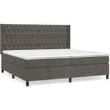  Box spring postelja z vzmetnico temno siva 200x200 cm žamet, (20761311) | Shoptok.si