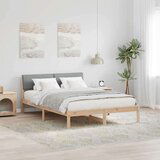  Okvir kreveta s uzglavljem Smeđa i svijetlo siva 150 x 200 cm | shoptok.hr