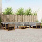  Set vanjskih sofa s jastukom 11 pcs Prirodna i svijetlo siva | shoptok.hr