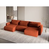 Cosmopolitan Design Ciglasta baršunasti sklopiva/s prostorom za odlaganje kutna garnitura (u obliku slova "U") Belfast – | shoptok.hr