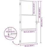 Staklena vrata Prugasti Crna 93 x 3,5 x 201,5 cm Aluminij | shoptok.hr
