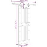 vidaXL Klizna vrata s priborom za montažu 80 x 210 cm masivna borovina | shoptok.hr