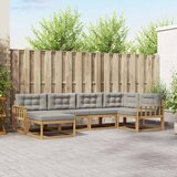  Set vanjskih sofa 5 pcs Bijela i svjetlosiva Poliester | Eponuda.com