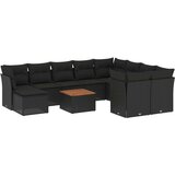 vidaXL 11-dijelni set vrtnih sofa od poliratana s jastucima crni | shoptok.hr