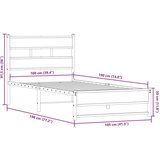 vidaXL Metalni okvir kreveta bez madraca boja hrasta 100x190 cm | shoptok.hr