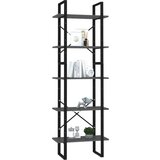 vidaXL ormarić za knjige s 5 razina sivi 60 x 30 x 175 cm od iverice | shoptok.hr