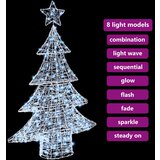 vidaXL Božično drevo med 100 LED Hladno bela 120 cm Akril | Shoptok.si