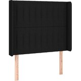 Maison Chic posteljno vzglavje - vzglavna omarica - nočna omarica z ušesi črno 83x16x118/128 cm blago, (21711442) Cene