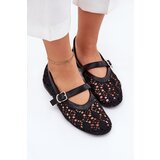 Boto Perforated ballerinas with strap black Orphali | shoptok.hr