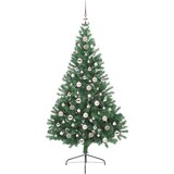 vidaXL Umjetno predsvijetljeno božićno drvce Zelena 210 cm PVC | shoptok.hr