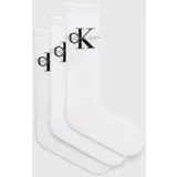 Calvin Klein Jeans Nogavice 3-pack moške, bela barva, 701220514
