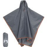 vidaXL Dežni pončo s kapuco 2 v 1 siv in oranžen 223x145 cm Cene