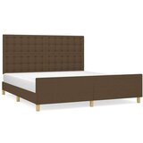  Posteljni okvir z vzglavjem temno rjav 180x200 cm blago, (20903243) | Shoptok.si