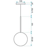 Toolight Stropna viseća svjetiljka staklena kugla 15cm APP1682-1CP | shoptok.hr