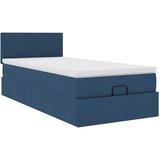 vidaXL Otomanski okvir kreveta s madraca plavi 90x190cm od tkanine | shoptok.hr