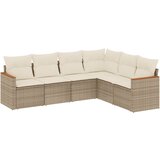 Maison Chic Seti vrtnega pohištva - Vrtna garnitura - Vrtni pohištvo set 6-delna z blazinami bež poli ratan, (21813652) | Shoptok.si