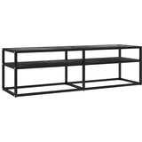 Furnova TV omarica črni marmor 140x40x40,5 cm kaljeno steklo, (21922450) | Shoptok.si