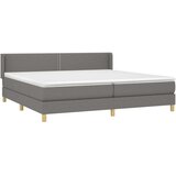  Box spring postelja z vzmetnico temno siva 200x200 cm blago, (20724548) | Shoptok.si