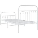  Metalni okvir kreveta uzglavlje i podnožje bijeli 90 x 200 cm | shoptok.hr