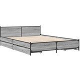 vidaXL Posteljni okvir s predali siva sonoma 120x190 cm inženirski les, (21128041) Cene