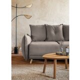 Miuform Svjetlo smeđa sklopiva kutna garnitura od samta (s desnim kutom) Lazy Lukka – | shoptok.hr