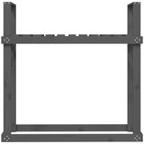vidaXL Stalak za drva za ogrjev sivi 110x35x108 5 od masivne borovine | shoptok.hr