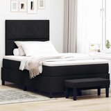  s opruga kutije s uzglavljem Crna 120 x 200 cm tkanina | shoptok.hr