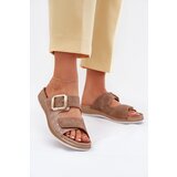 Inblu Womens Sandals With Buckle And Velcro Brown Cene