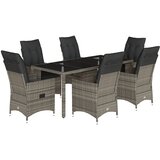  7-dijelni vrtni blagovaonski set sivi od poliratana Siva 190 x 90 x 75 cm | shoptok.hr