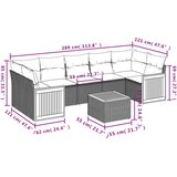  8-dijelni set vrtnih sofa od poliratana s jastucima crni | shoptok.hr