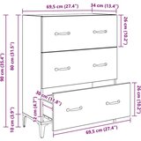 vidaXL Kreveta Crni hrast 69,5 x 34 x 90 cm Obrađeno drvo i čelik | shoptok.hr