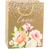 GIFT Bag Love Inscription Flowers 23 x 18 x 10.5 cm | shoptok.hr