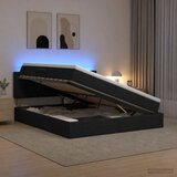  LED krevet za pohranu s madracem Crna 180 x 200 cm Tkanina | shoptok.hr