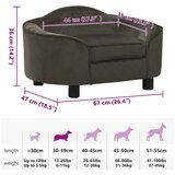 SOFA za pse tamnosiva 67 x 47 x 36 cm plišana | shoptok.hr
