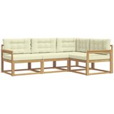 vidaXL Zunanja garnitura za sedenje 3 pcs Bela in krem Poliester, (5000280169) | Shoptok.si