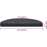  Prostirke za stepenice, samoljepljive, 30 kom., 65x21x4 cm, tamno sive, poluokrugle, velike | Eponuda.com