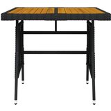  Vrtni stol crni 70x70x72 cm poliratan i masivno bagremovo drvo | shoptok.hr