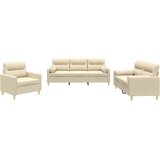  3-dijelni set sofa s jastucima krem od mikrovlakana | shoptok.hr