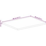 Stolna ploča 80x70x2,5 cm pravokutna masivno obnovljeno drvo | shoptok.hr