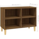TV ormarić s nogama od masivnog drva 69,5x30x50 cm boja hrasta | shoptok.hr