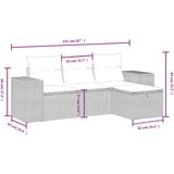  4-dijelni set vrtnih sofa od poliratana s jastucima sivi | shoptok.hr