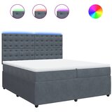  Krevet s oprugama i madracem tamnosivi 200x200 cm baršunasti | shoptok.hr