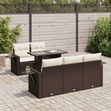  6-dijelni set vrtnih sofa od poliratana s jastucima smeđi | shoptok.hr