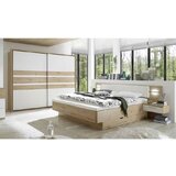 Livetastic Postelja Catania, Hrast, Bela, 2 X Led, 180x200 | Shoptok.si