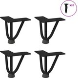  Noge za ukosnice za stolić za kavu 4 kom. Crne 10 cm Puni čelik | shoptok.hr