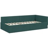 Kutni okvir kreveta Tamnozelena 100 cm x 200 cm tkanina | Shoptok.si