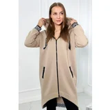 Kesi Zip-up sweatshirt light beige