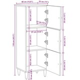  Visoka ploča Bijelo 40 x 33 5 x 110 cm Čvrsto drvo manga - Bijelo | shoptok.hr