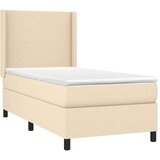  Box spring postelja z vzmetnico krem 80x200 cm blago, (20896584) | Shoptok.si