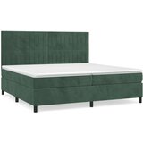  Krevet s oprugama i madracem tamnozeleni 200x200 cm baršunasti | shoptok.hr